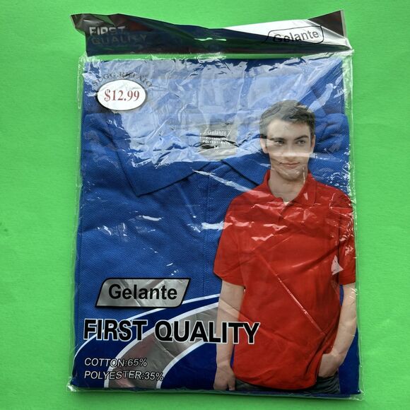 Gelante First Quality Polo Golf Shirt Size Medium New in Package-Blue - Picture 1 of 2